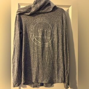 Buddy By the Sea Gray Hoodie Shirt. Size Large.